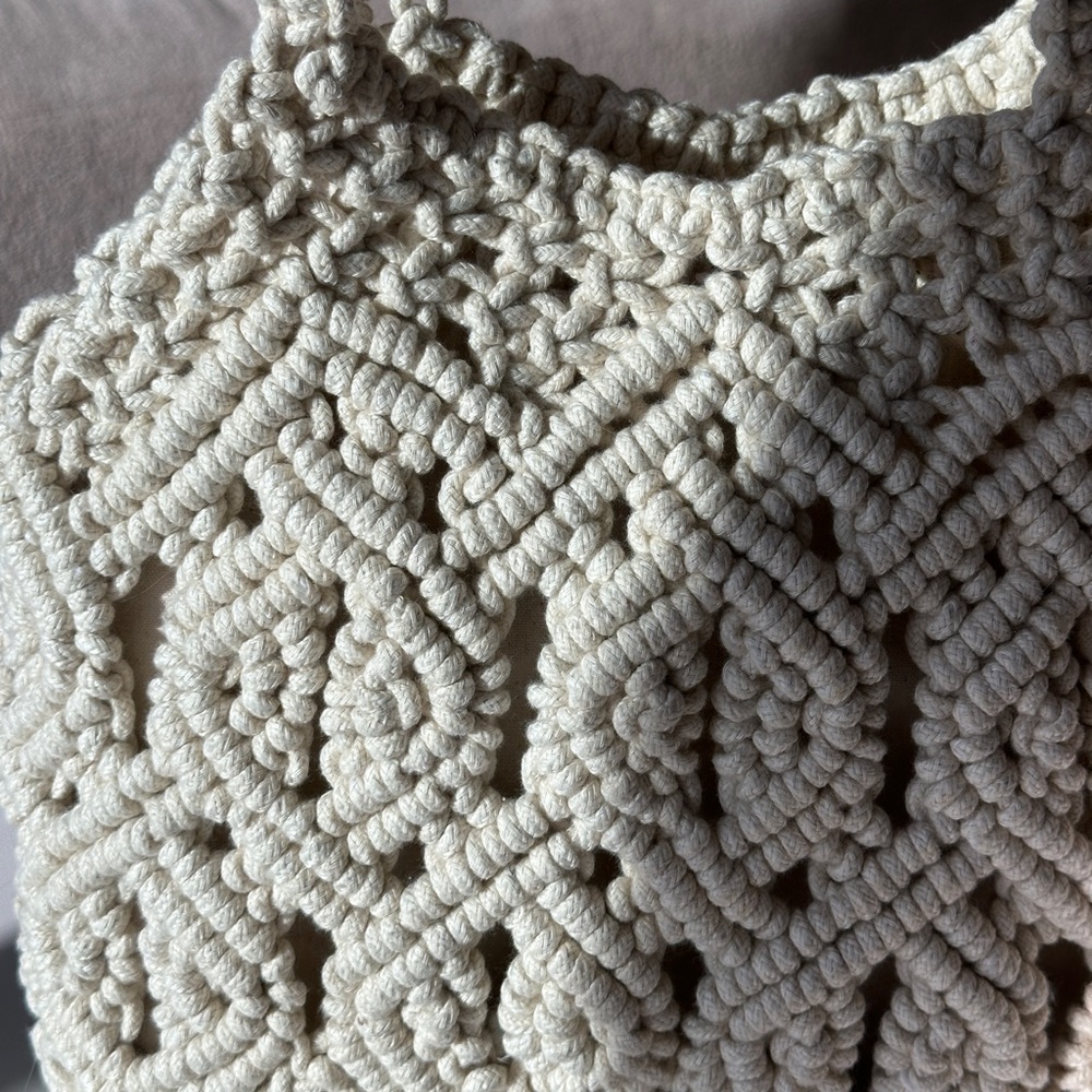 Zara Macrame Bag Ivory - image 4